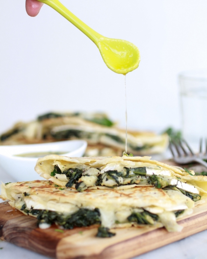 crêpe salé - Recette Crêpe Épinards Artichaut Brie